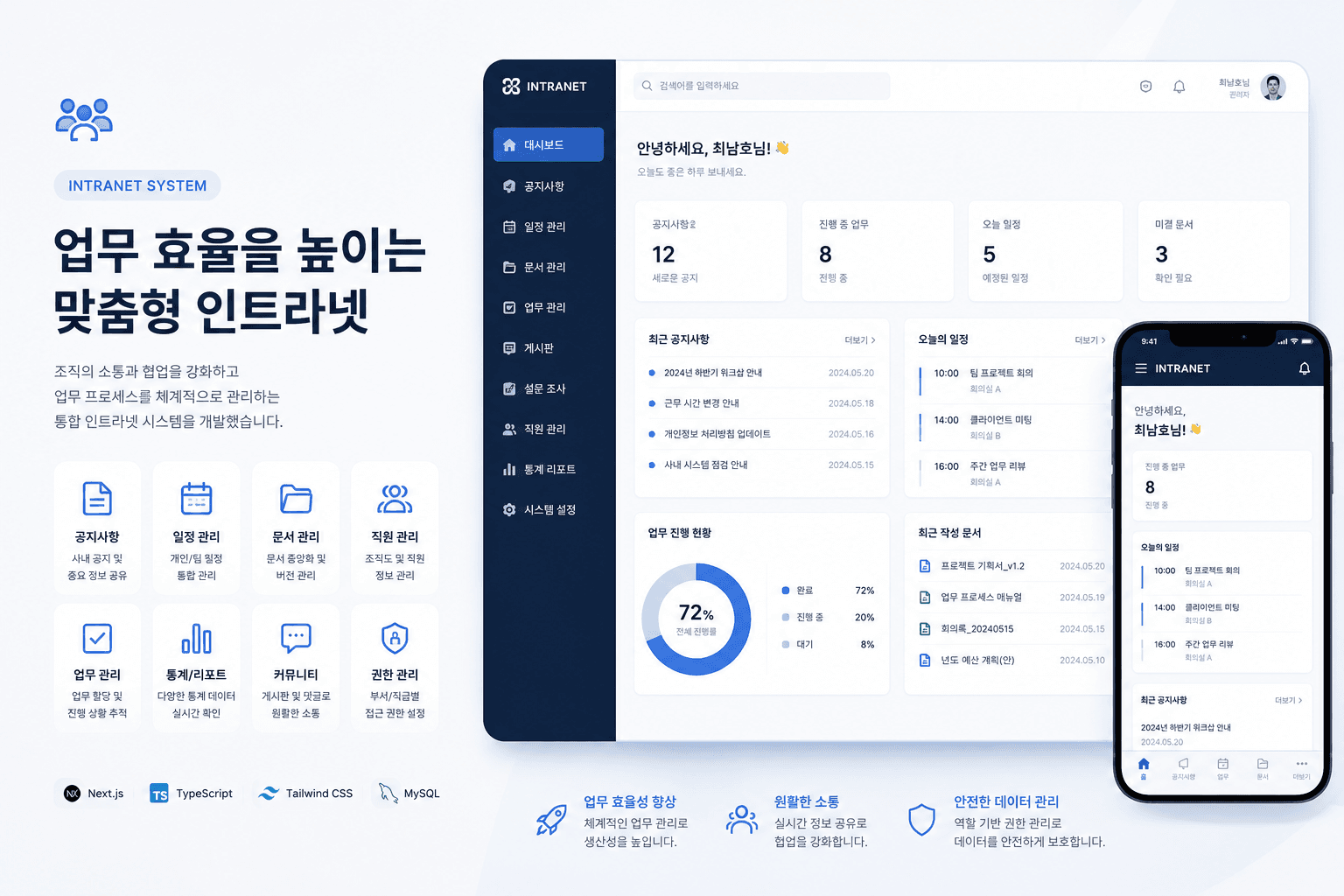 Intranet System representative web app image